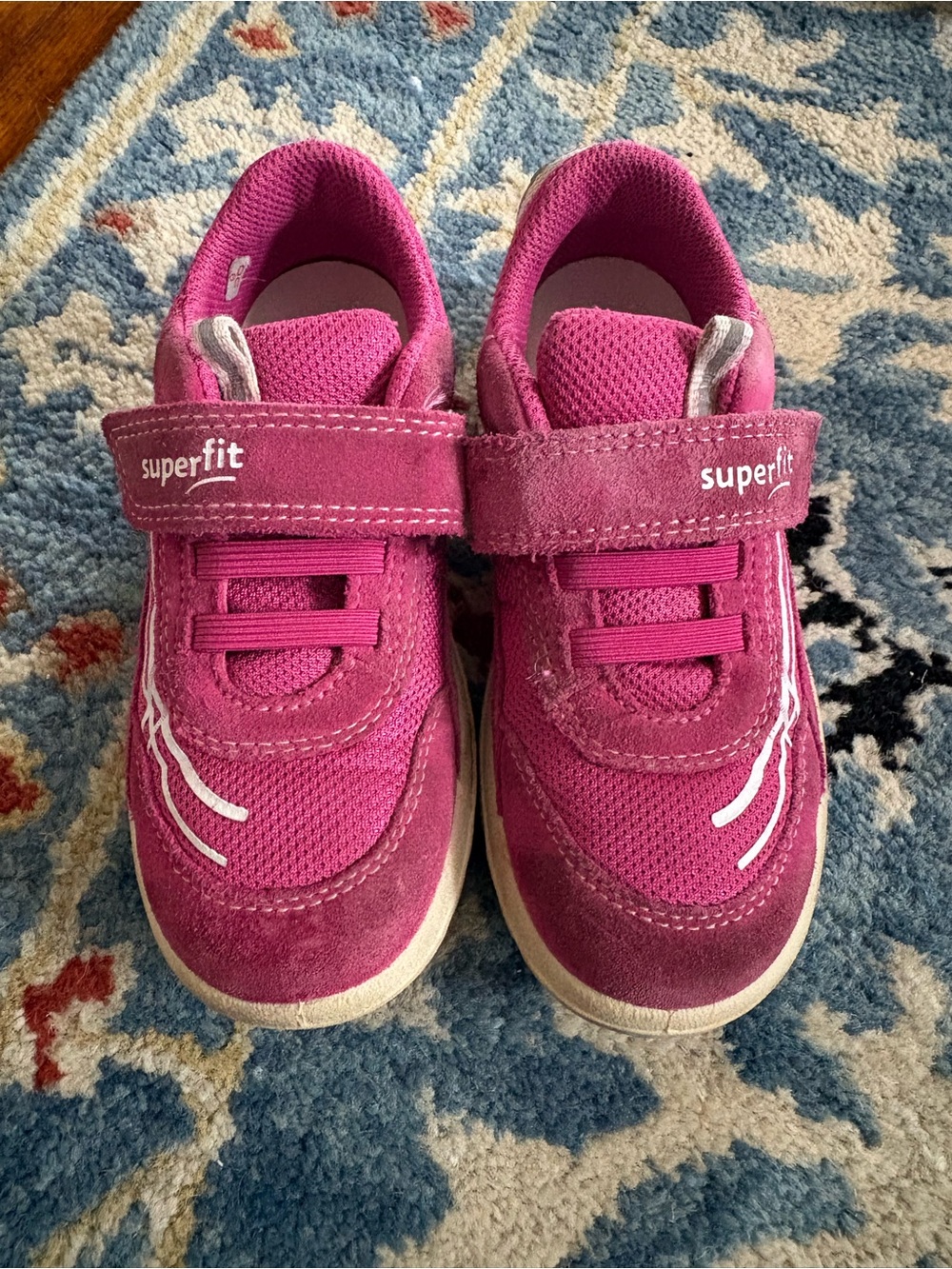 Superfit Unisex Kids Low Top Sneaker Hook & Loop Pink/White US 10.5 or 11